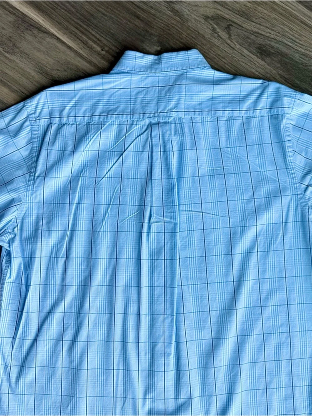 IZOD Premium Essentials Blue Plaid Button‎ Down Long Sleeves Classic Fit Shirt